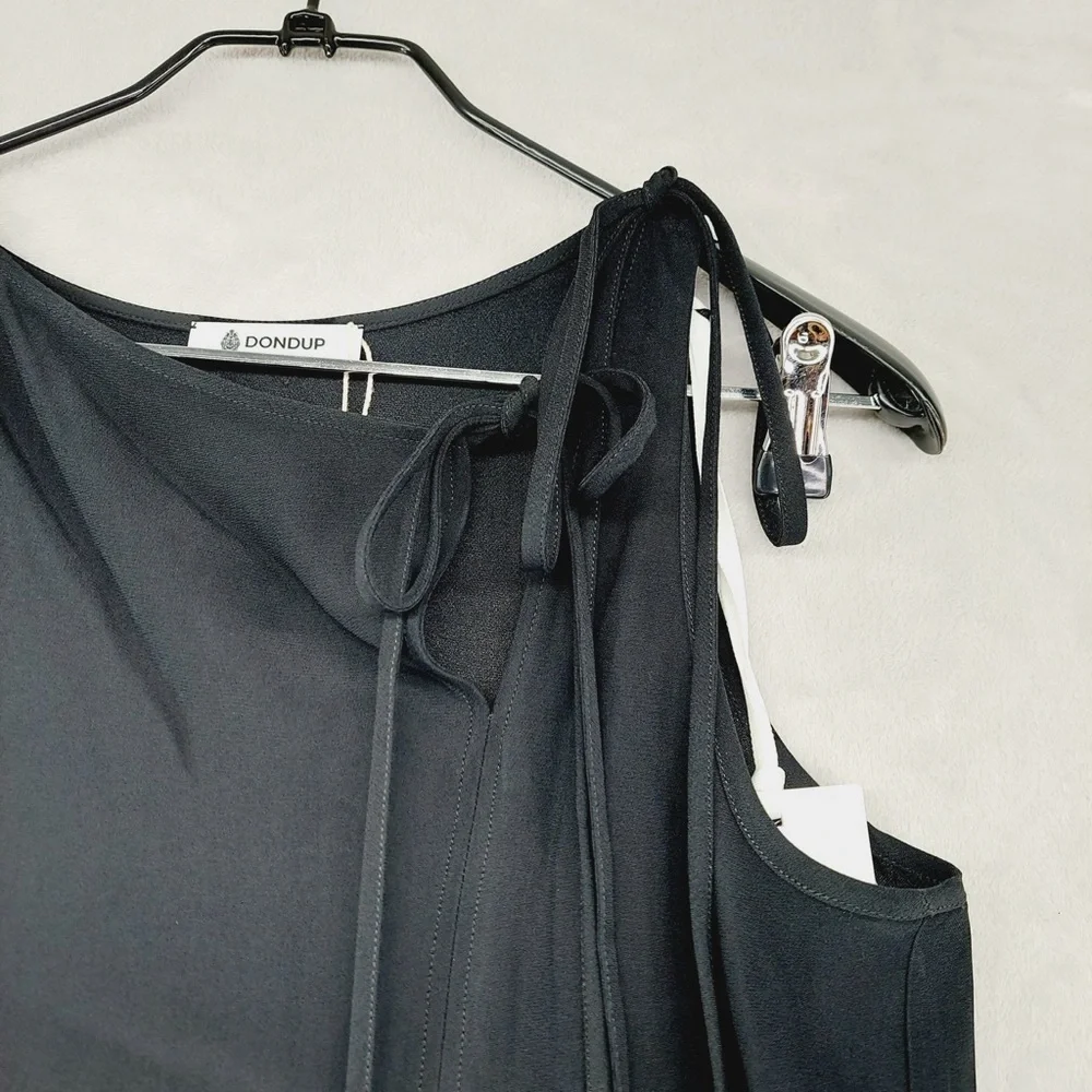 NEW Dondup Black Sleeveless Bow Neck Maxi Shift Dress P1878 - Picture 4 of 10